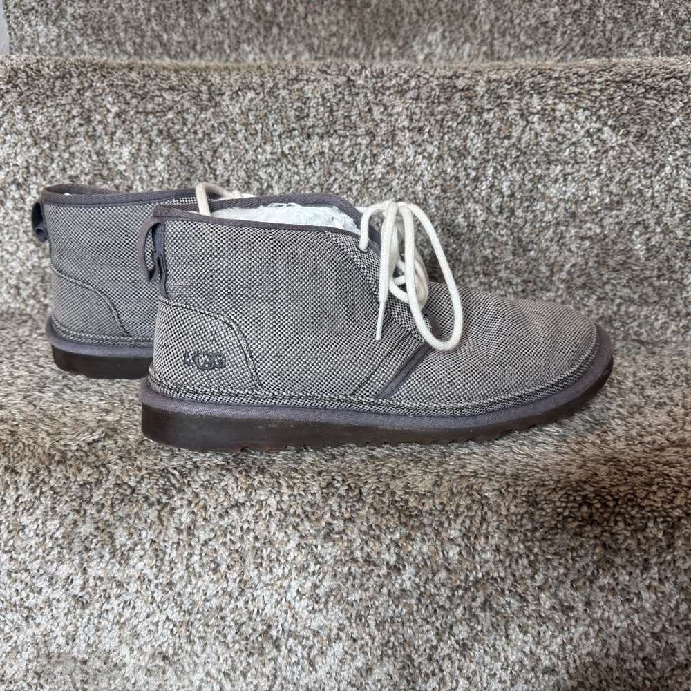 UGG Neumel Men’s Gray Fur Lined Lace Up Chukka Boot Size 9‎